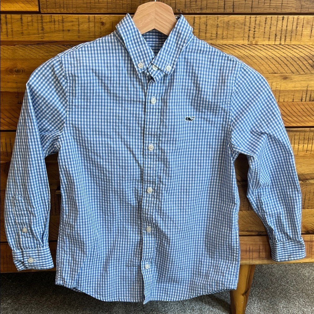 Vineyard Vines Blue Gingham Button-Down Shirt